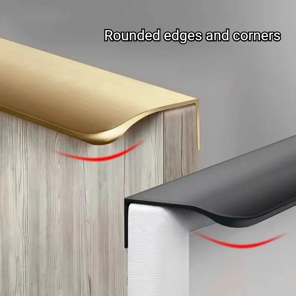 Hidden Handles for Furniture Kitchen Cabinet Handles Minimalist Wardrobe Cupboard Drawer Knobs Aluminum Alloy Furniture Handles