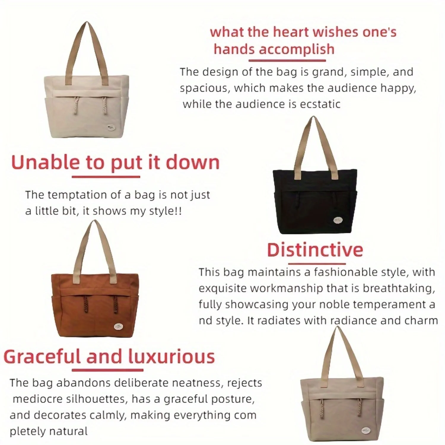 retro fashion handbag, fashionable handbag, shoulder bag, commuting women's casual bag, casual versatile for daily use, leisure