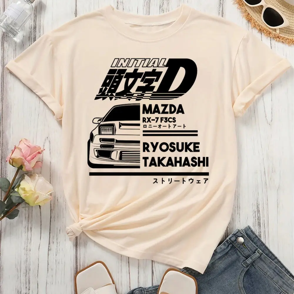 Initial d top tees teen streetwear Classic Digital Psychedelic Vintage aesthetic top tees Vintage 2000s 80s graphic