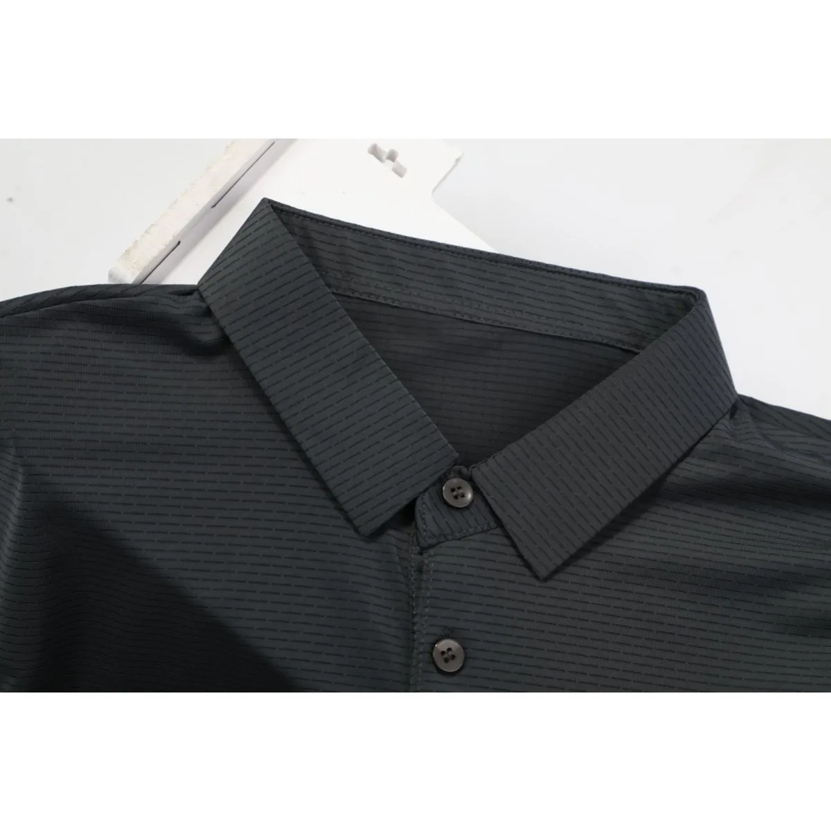 Luxury Brand High-end Jacquard Golf Shirts Mens Short Sleeve T-shirt Summer Business Casual Tops Solid Tees Design Shirt Black