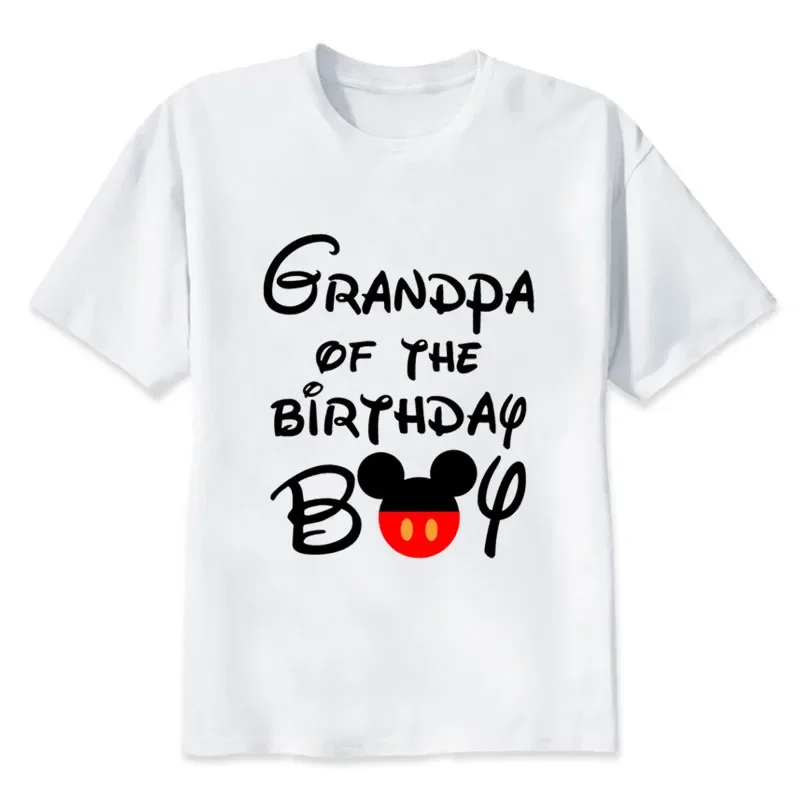 Matching Family Outfits For Birthday Boy Cartoon Mouse Theme Family Look T-shirt Party Clothes Father Mother Daughter Son