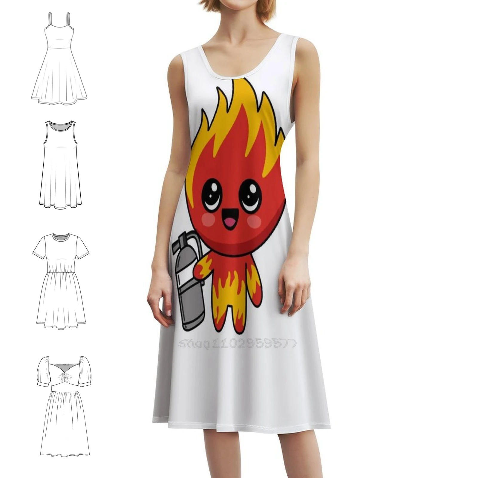 

Burnin Up Classic Design Sticker Women's Streetwear Party Dress Trendy Print Club Clothing For Female Burnin Up Burnin Up