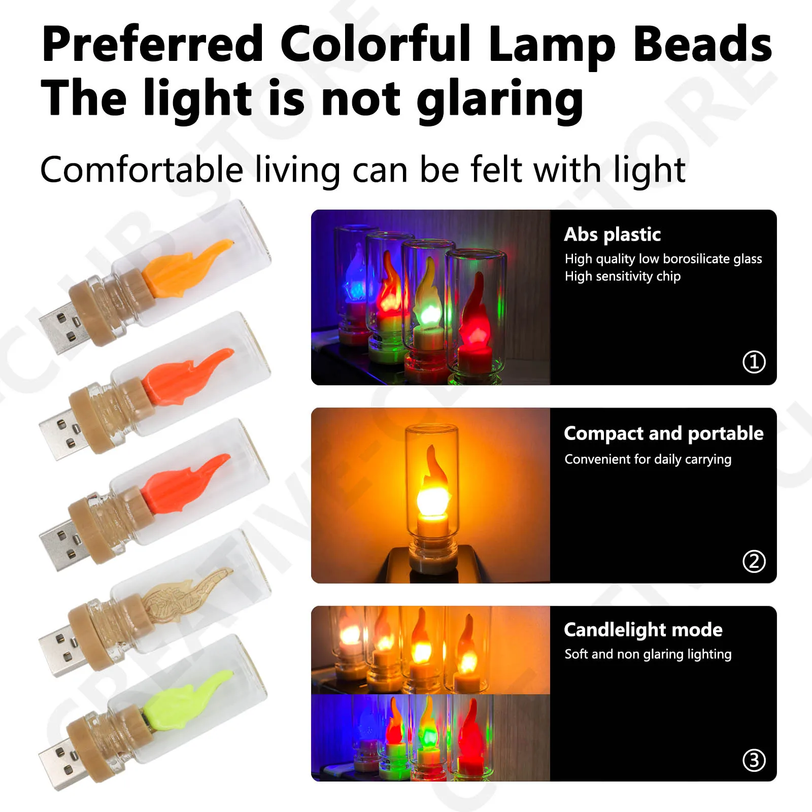 USB LED 전구 캔들 라이트 불꽃 효과 전구 따뜻한 빨간색 녹색 파란색 분홍색 DC 5V 가정용 장식 조명 분위기 조명 캔들 전구