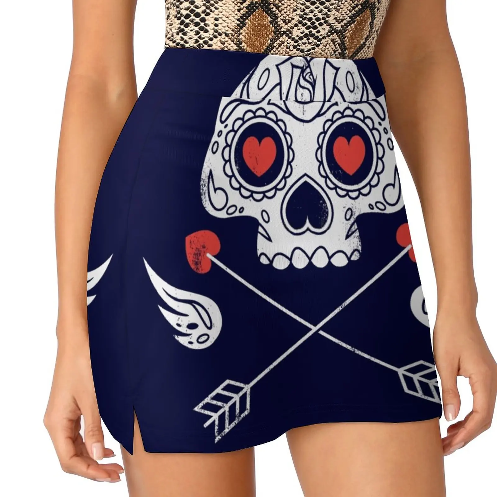 Cupido Korean Fashion Skirt Summer Skirts For Women Light Proof Trouser Skirt Love Cupid Valentine Skulls Arrows Dead