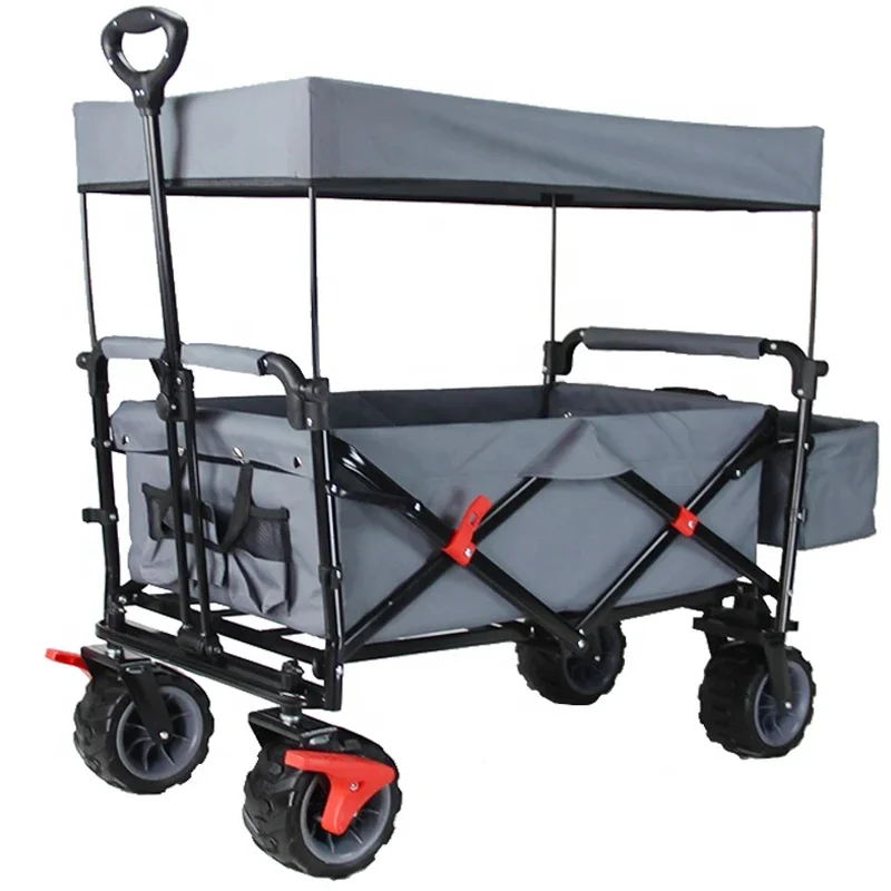 Utility Cart for Camping, Foldable Beach Wagon Carts