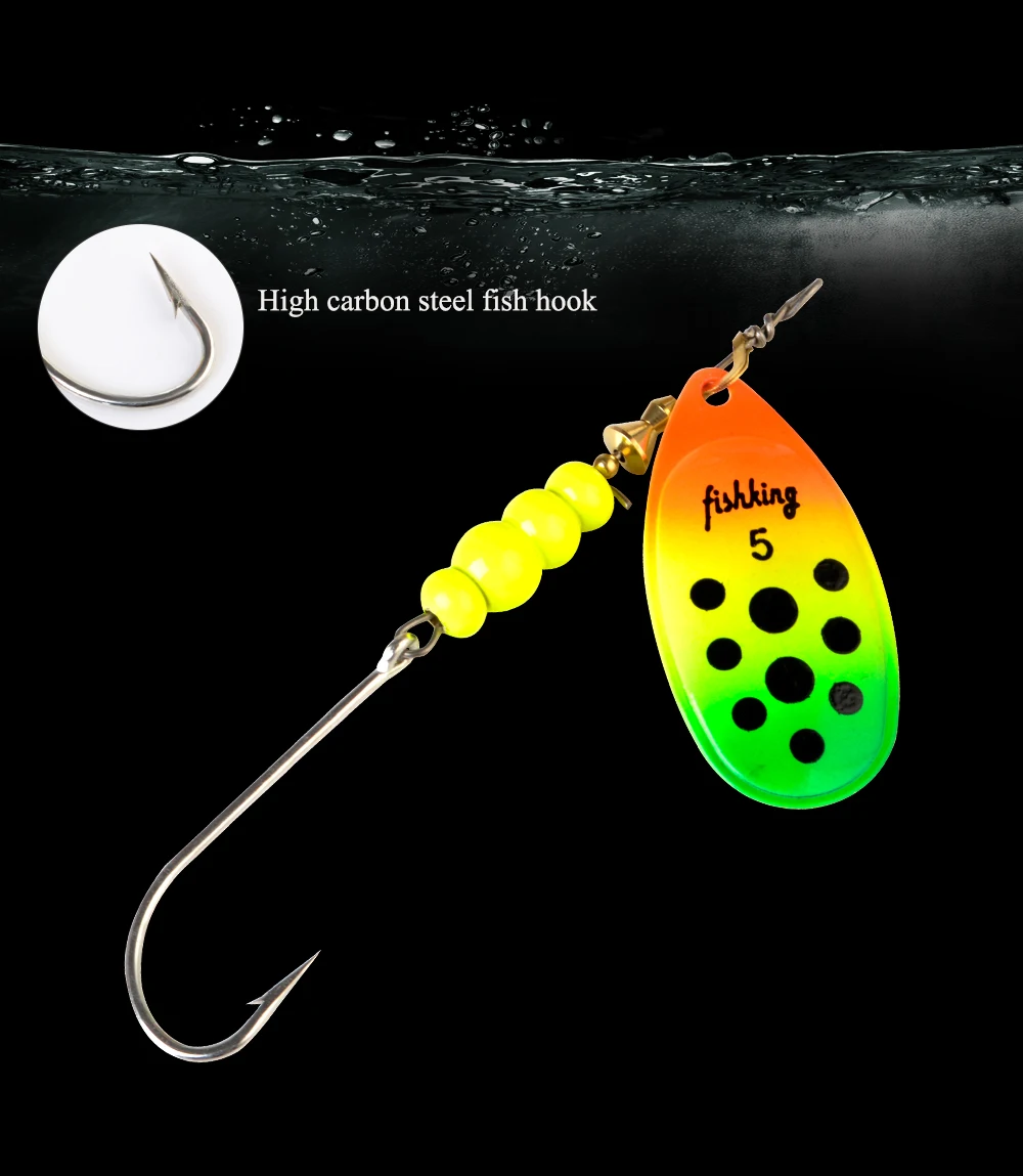 NGB Angelköder Spinnerbait Einzelhaken 4,1g 5g 7,8g 10,5g 15g Spoon Bass Hardbaits mit hochwertigem Haken für Hecht und Karpfen – Detail 1