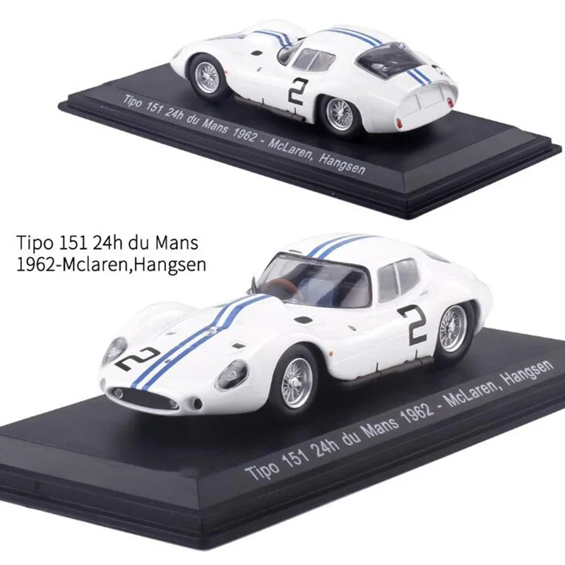 1/43 Scale White Scooter Metal Alloy Classic Racing Rally Car Model Diecast Vehicles Toy F Collection Display Transparent