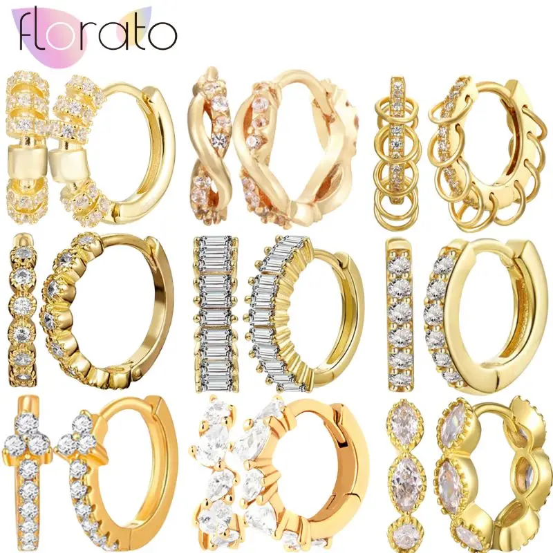 

925 Sterling Silver Needle Exquisite Simple White Zircon Hoop Earrings Fashionable And Elegant Women Daily Outings Wear Jewelry