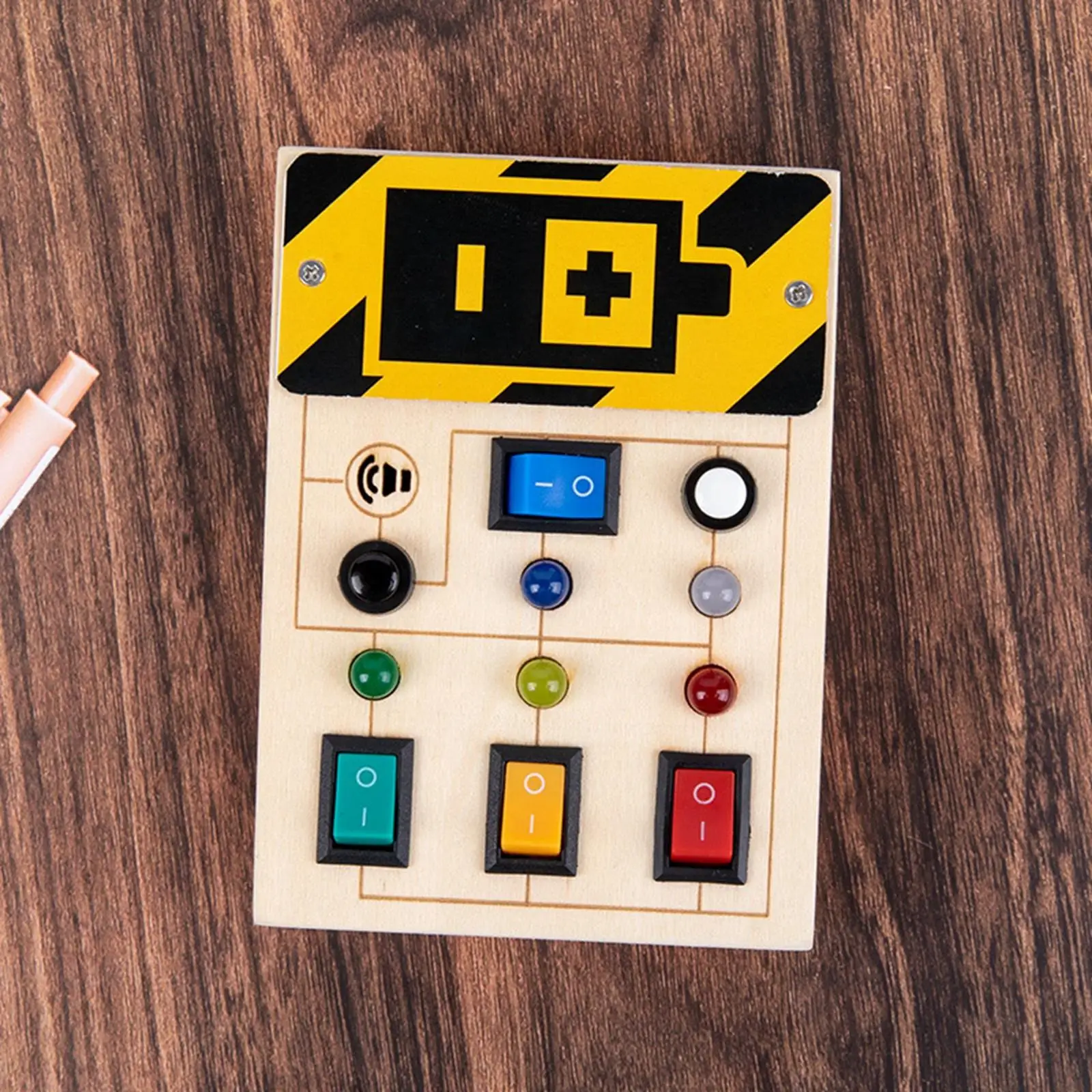 LED Switch Busy Board Practical Skill Teaching Aid for Toddler