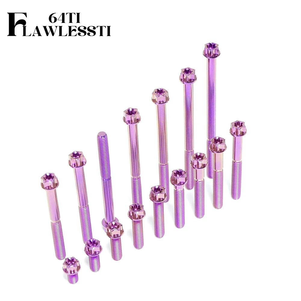 FLAWLESSTI M6×10-90 mm Gr5 Titanium Bolts Crankcase Engine Clutch Bolts For Xmax 300 Tmax 560 Vespa Sprint 150 Primavera 150