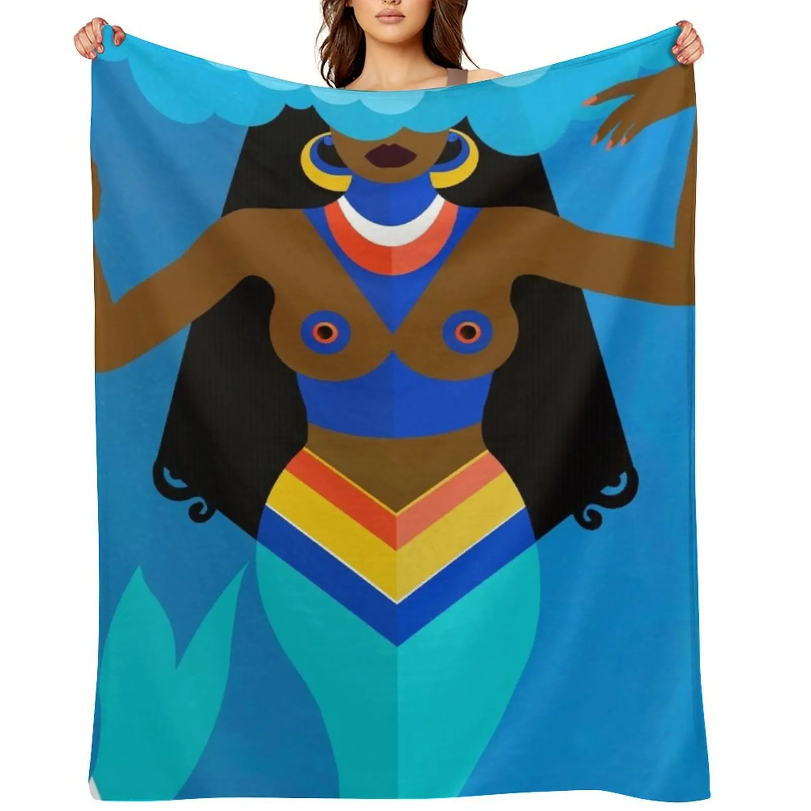 

Yemonja, mother of all Orisha Throw Blanket Cute Luxury for sofa Picnic Blankets