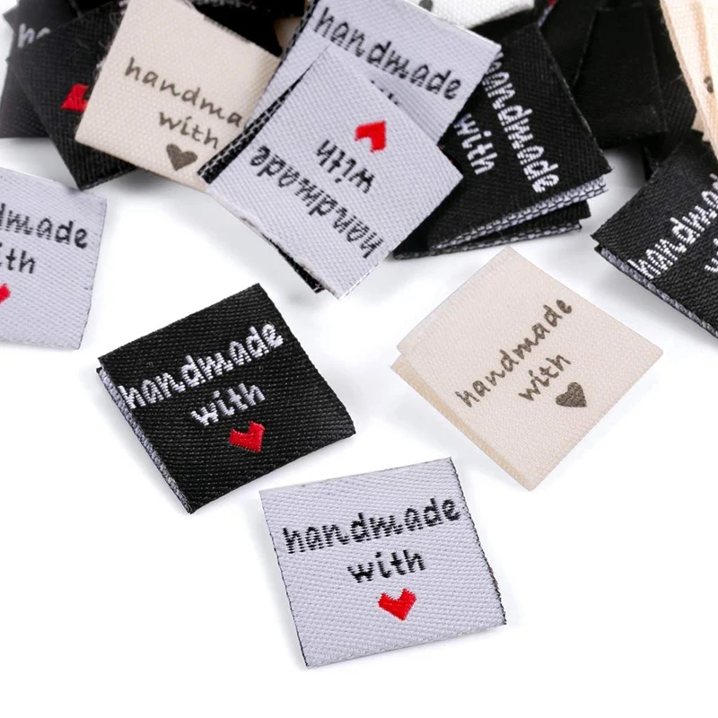 150 Pcs Handmade Sew-On Woven Clothing Labels Sewing Crafting Fabric Tags For Clothes Dolls Hats Shoes Sewing Crafts DIY