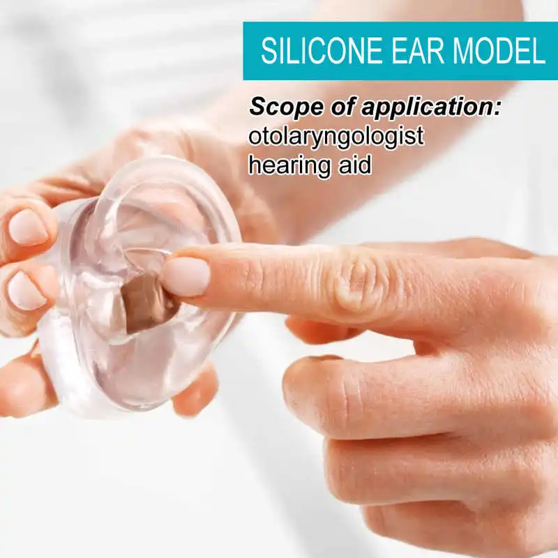 Transparent Silicone Human Ear Model Prop Hearing Aids Display Wearing Teaching Demonstration Tool Ear Impressions Exercise Tool
