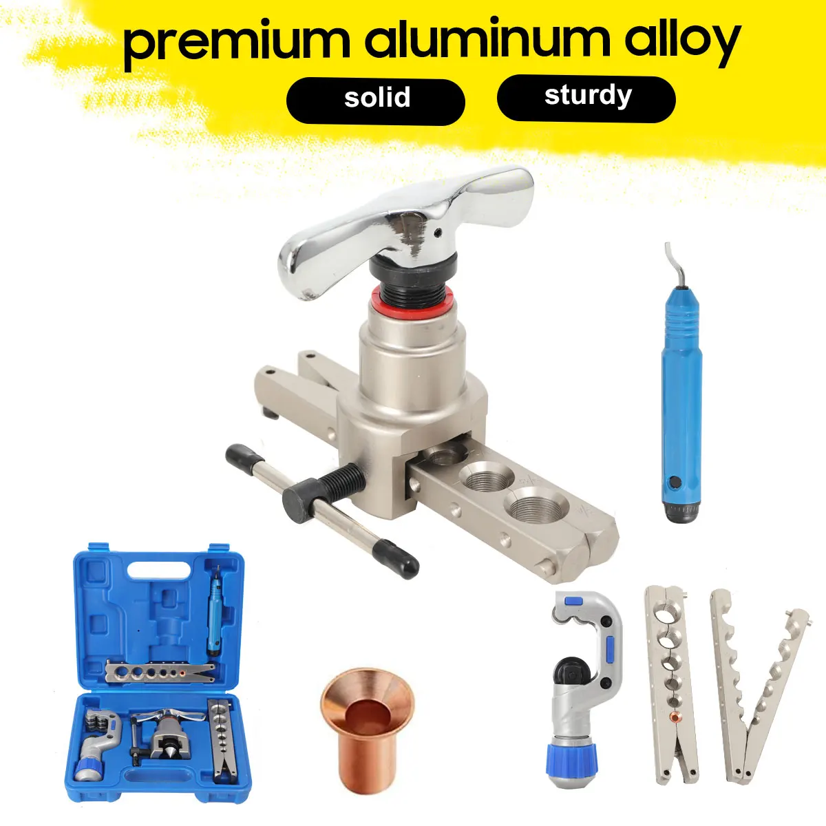 Air Conditioning Copper Tube Expander Ratchet Flaring Flare Tool Refrigeration Reamer Eccentric Tube Expansion Trumpet Tool