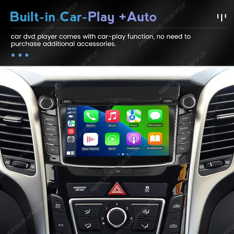 Android 13 Auto Car Radio Stereo Multimedia Video Player For Hyundai i30 Elantra GT 2011 - 2017 GPS Navigation CarPlay Audio RDS
