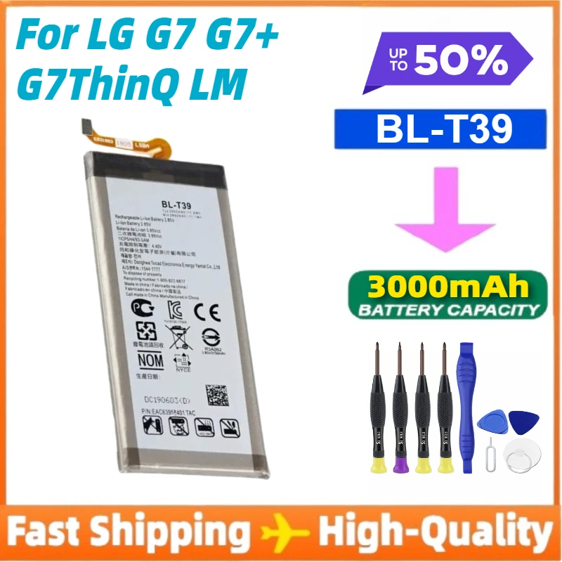 

BL-T39 3000mAh Battery for LG G7 G7+ G7ThinQ LM G710 ThinQ G710 Q7+ LMQ610 BL T39 Mobile Phone Batteries+Tools