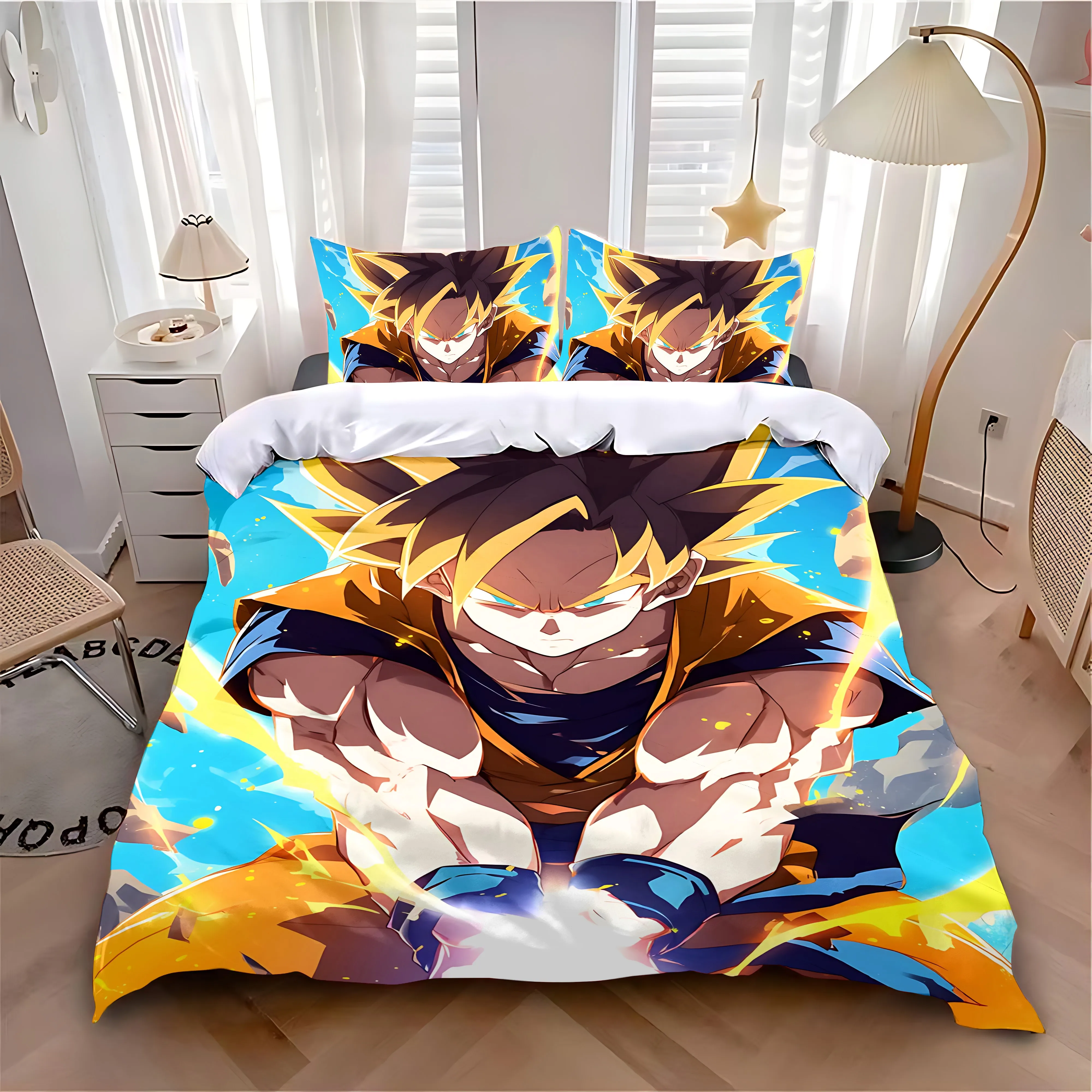 Duvet Cover Pillowcase Bedding Set Hot Dragons Balls G-Gokus Adult Boy Girl Bedroom Decoration Children Single Double Large Size