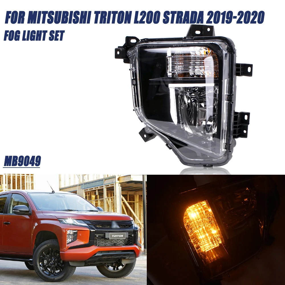 For Mitsubishi TRITON L200 STRADA 2019~2020 Front Fog Lights Car Styling Spot Light Fog Lamps With Switch - 1SET