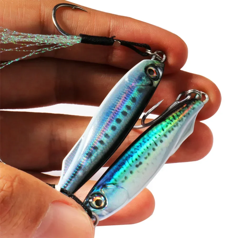 GOBAIT โลหะ Jig Lure 10g 20 30g 40g Spinner ช้อน 3D Eye สี Spinning Fishing Tackle Popper เกียร์ Hook Swimbait Pesca เหยื่อ