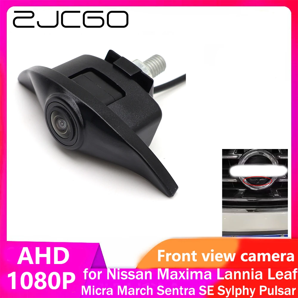 

ZJCGO AHD CVBS 1080P 170° Car LOGO Parking Front View Camera for Nissan Maxima Lannia Leaf Micra March Sentra SE Sylphy Pulsar