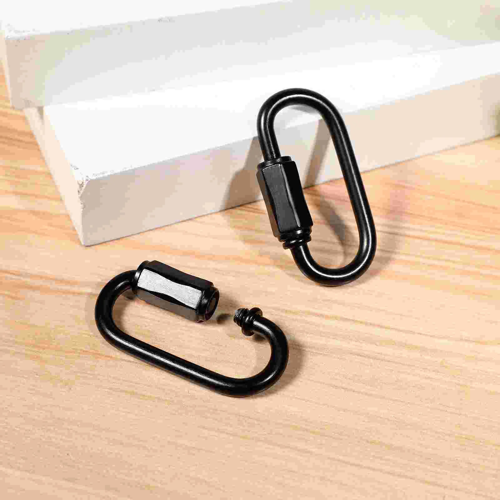 8 Pcs Carabiner Climbing Locking Clips Heavy Duty Shaped Camping Accessories Quick Links