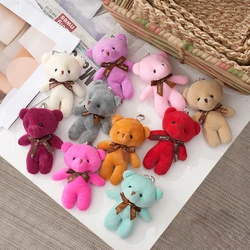 10pcs Teddy Bear Plush Toy Cute Cartoon Little Bear Stuffed Plush Doll Pendent Kawaii Animal Doll Keychain Children Party Gift