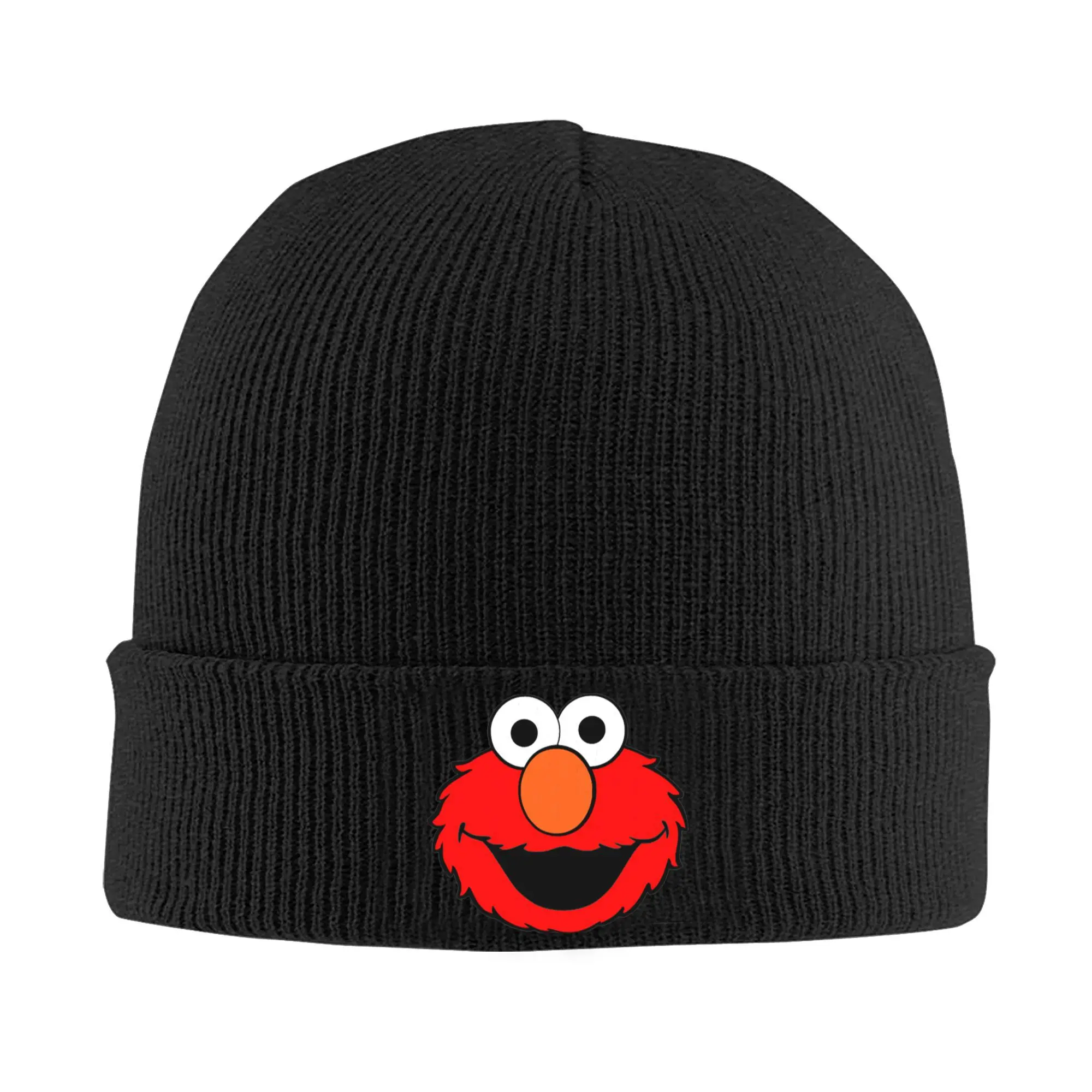 Custom Sesame Street Cartoon Bonnet Hat Fashion Knit Hat Men Women Unisex Elmo Winter Warm Skullies Beanies Caps