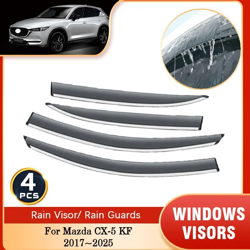 

For Mazda CX-5 CX5 KF MK2 2017 2018 2019 2020 2021 2022 2023 2024 2025 Rain Guard Wind Deflectors Side Window Visors Sunshade