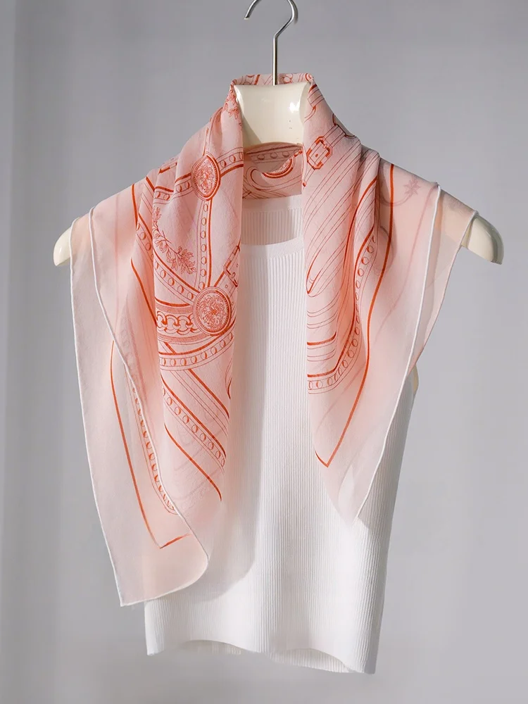 シルクスクエアスカーフ女性の春の薄い三角スカーフ首保護ネックウォーマー装飾ショール杭州シルクハイエンド