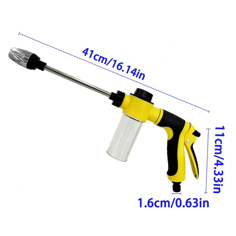 Long Rod Foam Water Spray Gun, High-Pressure Car Wash Spray, With Soap Bottle, Used For Car Cleaning, Garden Irrigation