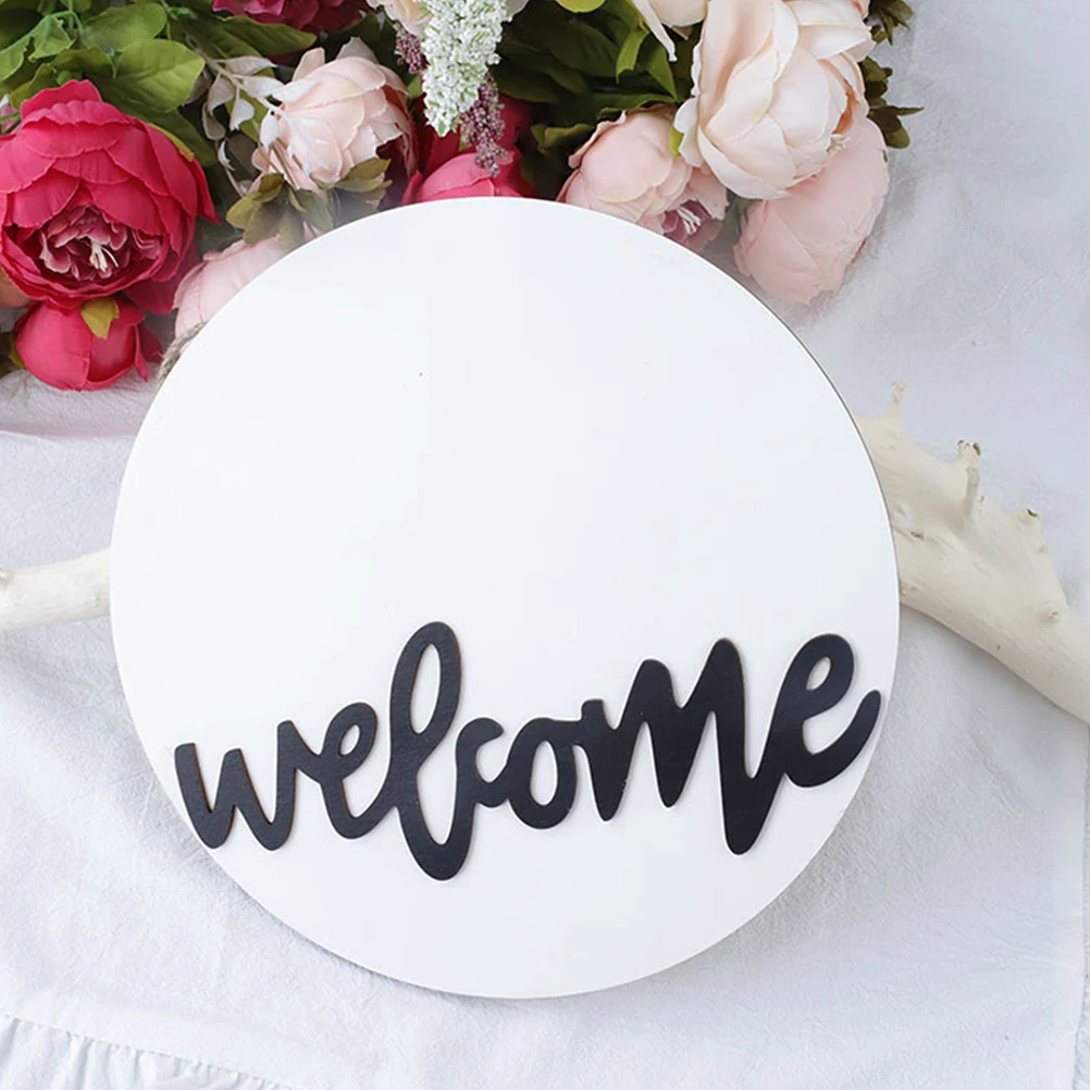 

2Pcs Welcome Door Sign Wood Pendant Blank Festival Party Decoration Hanging
