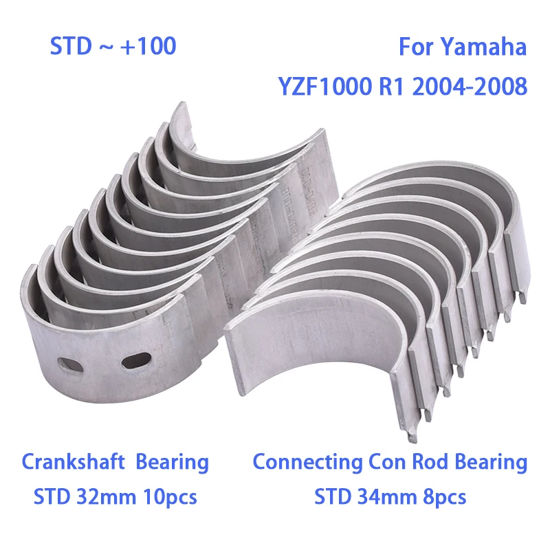

For Yamaha YZF1000 YZF 1000 R1 2004 2005 2006 2007 2008 Motorcycle Engine Crankshaft Tile Crank shaft Connecting Con Rod Bearing