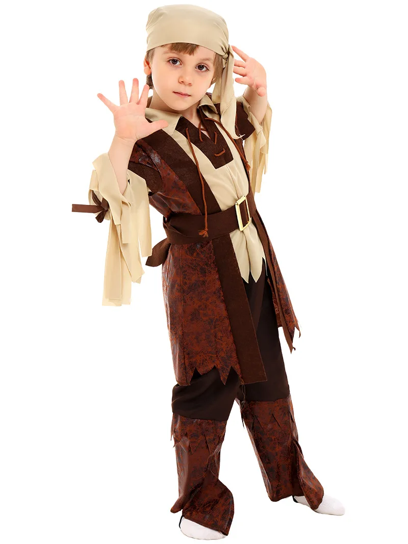 Halloween  pirate cosplay zombie pirate kahi suit costume Kid Halloween  evil  death