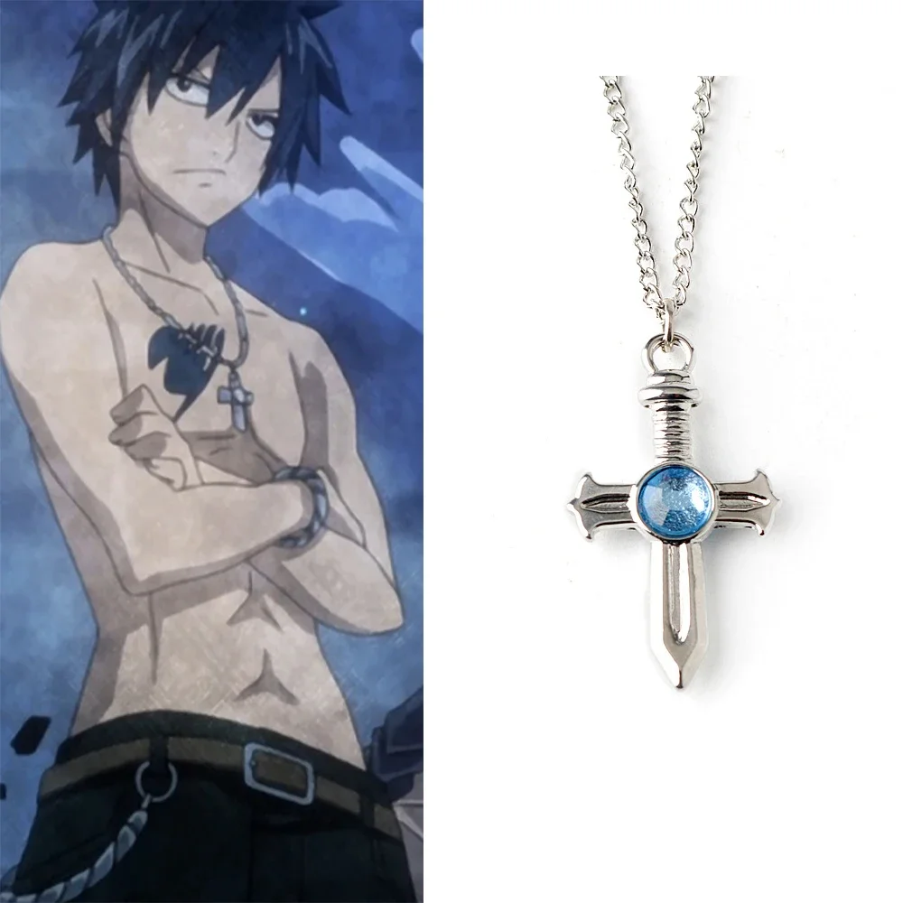 Hot Fairy Tail Cross collane pendenti Anime Cosplay Custome collana girocollo in metallo donna uomo gioielli Collier Femme