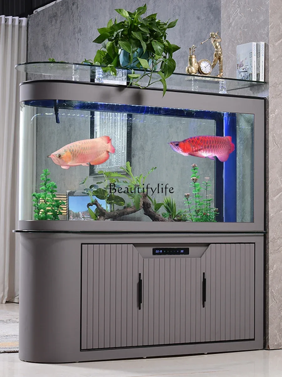 

Living Room Creative Modern Affordable Luxury Style Aquarium Bullet Household Subareas Screens Bottom Filter