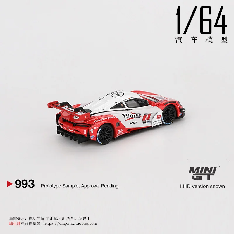 ميني جي تي 1:64 ماكلارين 720S جي تي 3 إيفو # 9 نموذج سيارة مصنوع من خليط معدني مصبوب من MOTUL، لعبة هدية لمهرجان الأولاد، زخرفة قابلة للجمع للبالغين. #3