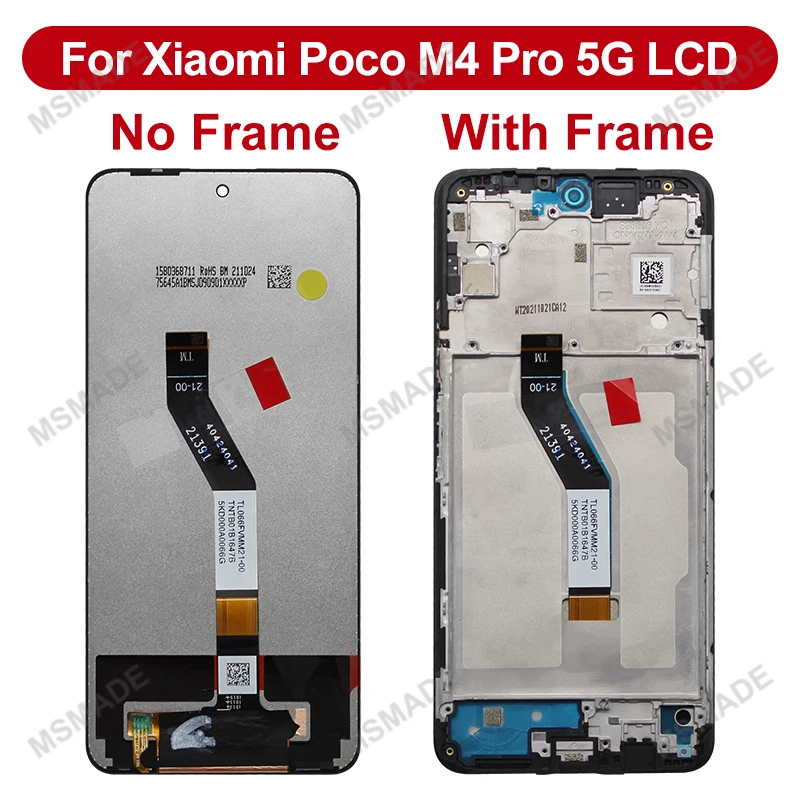 AMOLED For Xiaomi Poco M4 Pro LCD Display 2201117PI Touch Screen Digitizer Assembly For PocoM4 Pro 5G LCD 21091116AG Replace Par