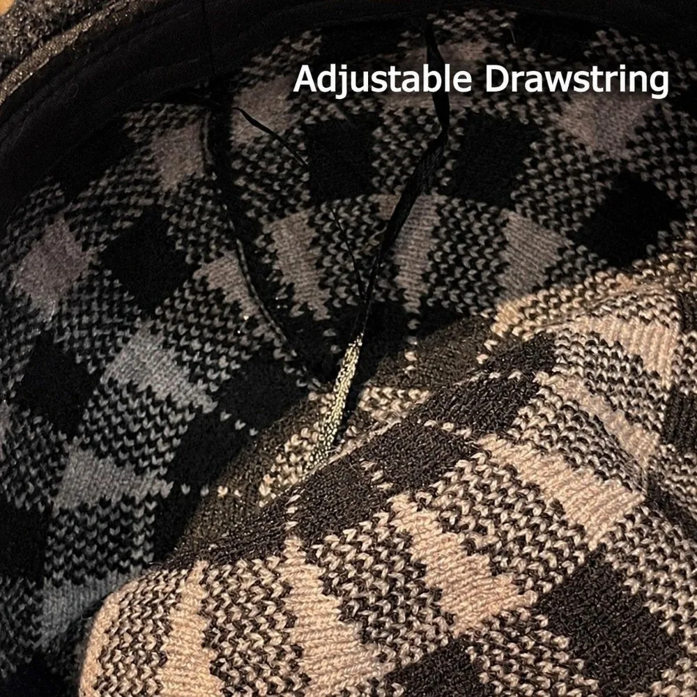 Striped Pattern Knitted Beanie Hat Thickened Warm Streetwear Docker Hat Rolled Edge Design Adjustable Fit Brimless Knit Cap