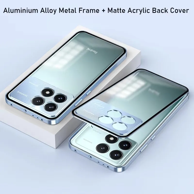 2024 Latest Fashion Aluminium Alloy Metal Frame Bumper case for For Xiaomi Redmi K70 K70Pro K70E Matte Protection Back Cover