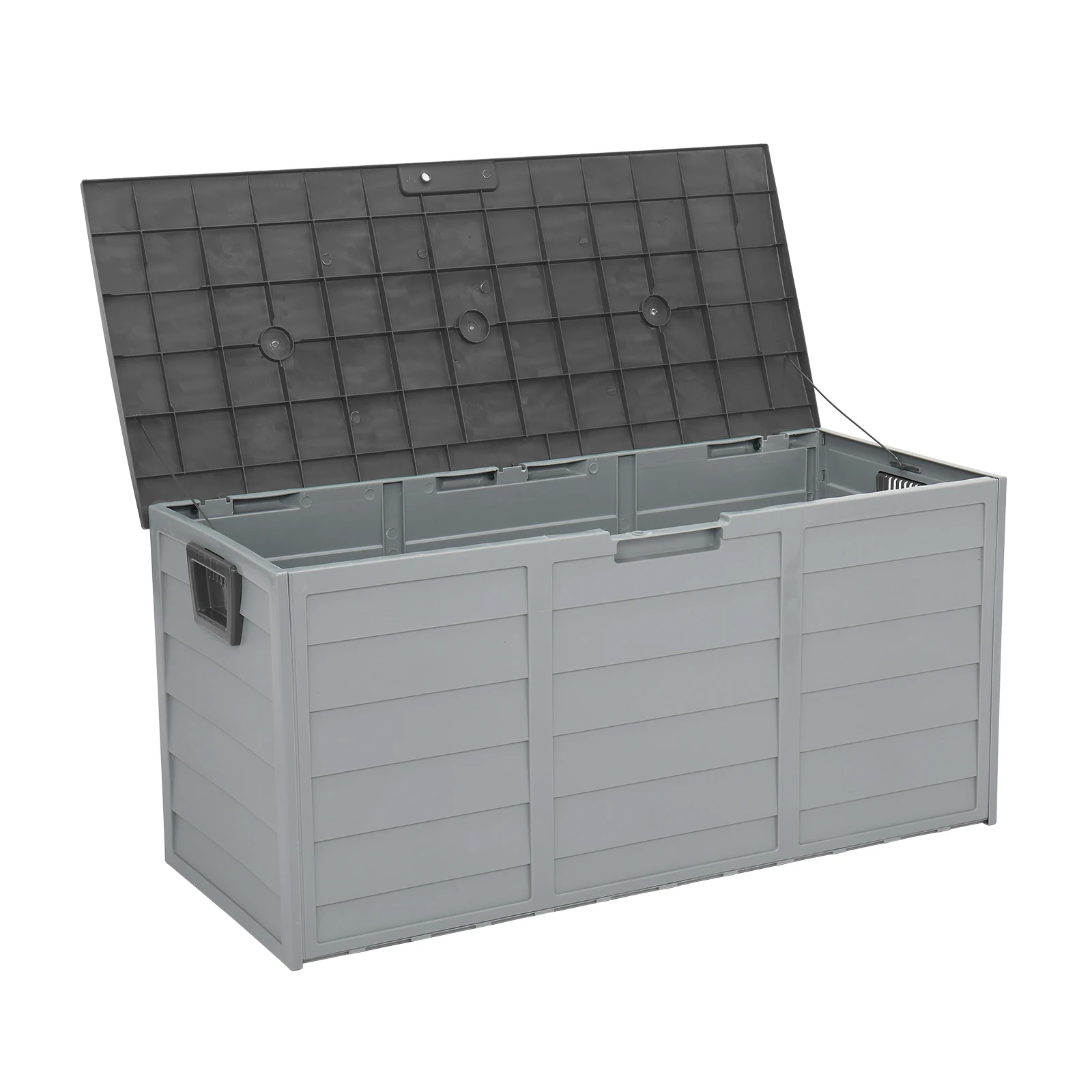 

75gal 260L Outdoor Garden Plastic Storage Deck Box Chest Tools Cushions Toys Lockable Seat Weatherproof UV Resistant Grey