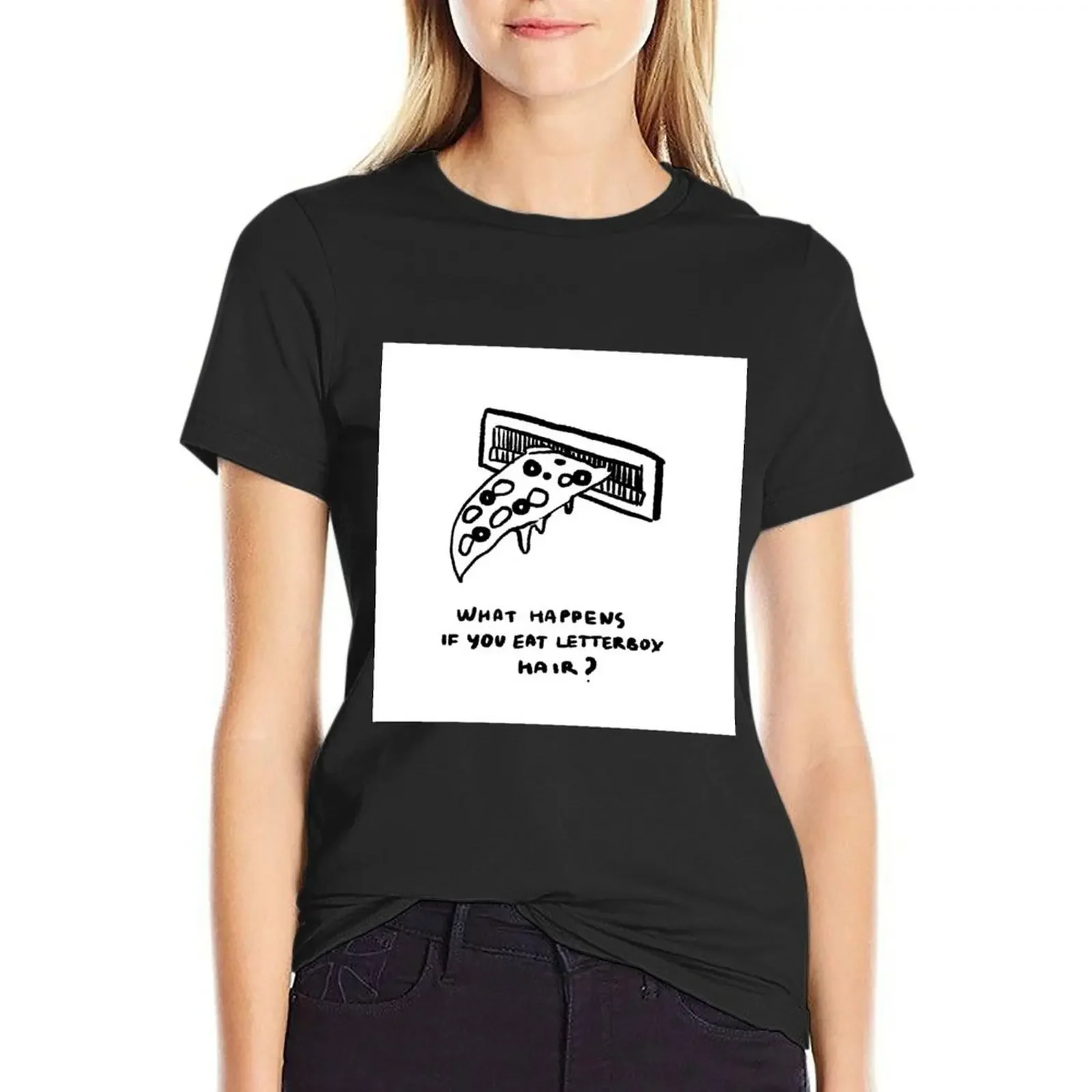 

Letterbox pizza T-Shirt funny plain vintage clothes tops workout t shirts for Women