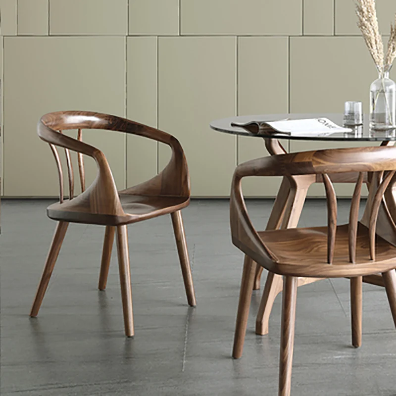 Wuli Home Solid Wood Chair Designer Nordic Restaurant Study Dining Chair Modern Minimalist Home Backrest Chair
