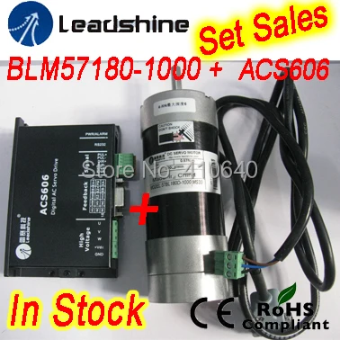 Set Sales GENUINE Leadshine BLM57180 (square flange) servo motor and ACS606 Servo Drive and encoder cable and RS232 tuning cable