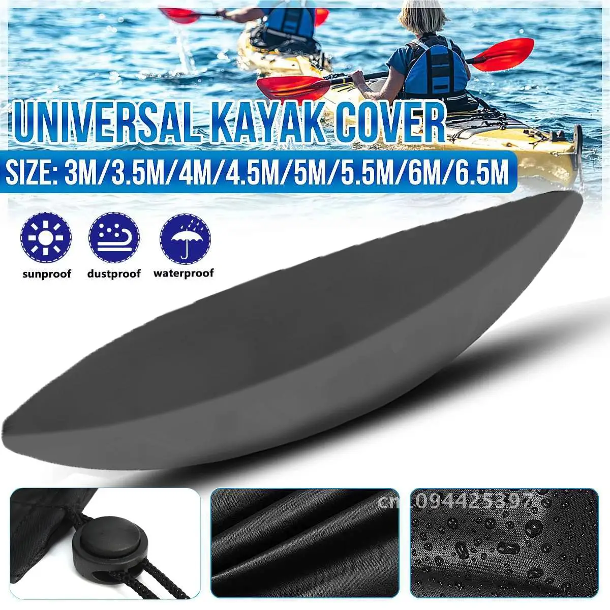 8 Size Kayak Protective Cover 3-6.5M Waterproof Anti-UV Outdoor Canoe Universal Storage Bag Inflatable Boat Dust Cover