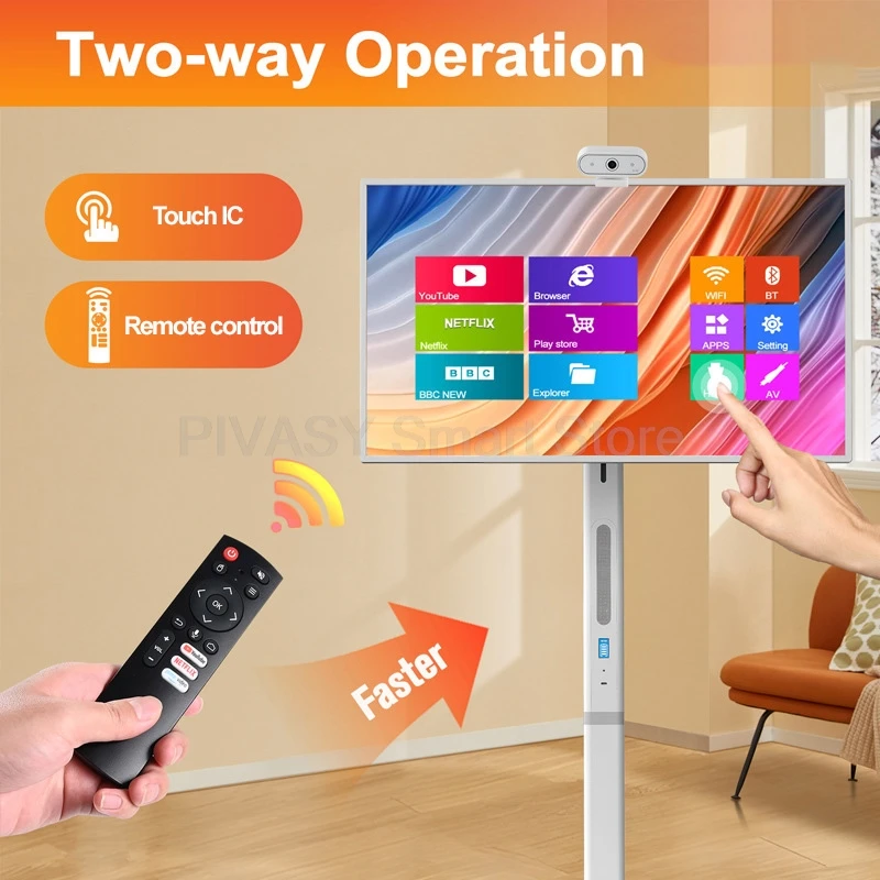 Mobilny 27-calowy zasilany bateryjnie Android 13 Smart TV Obrotowy ekran dotykowy Ruchomy tablet Przenośny bezprzewodowy odtwarzacz wideo Tiktok