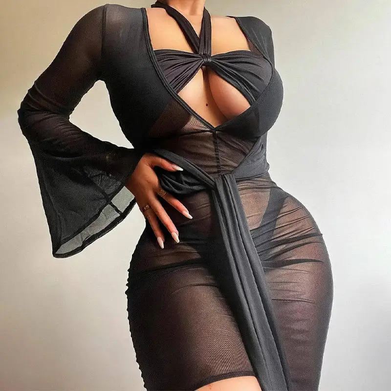 

Beach Deep Me Прозрачная одношаговая женская юбка-миди Dr Pure Color Independent Station Long Sve