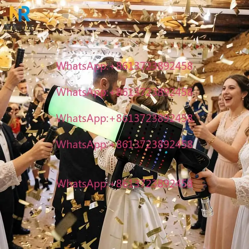 LED Confetti Gun Dioxide Machine CO2  Rechargeable Rainbow Effect Confetti Blower