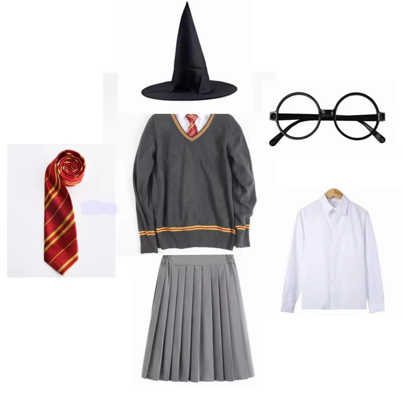 Unisex Magic Shool Sweater Slytherin Ravenclaw Vest Hoodies Party Cosplay Student Sweater Uniform Hermione Halloween Costume
