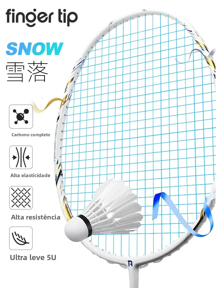 ultra-light-full-carbon-fiber-badminton-racket-g5-single-sided-durability-snow-fall-sports-fitness-fans-goods-professional-level