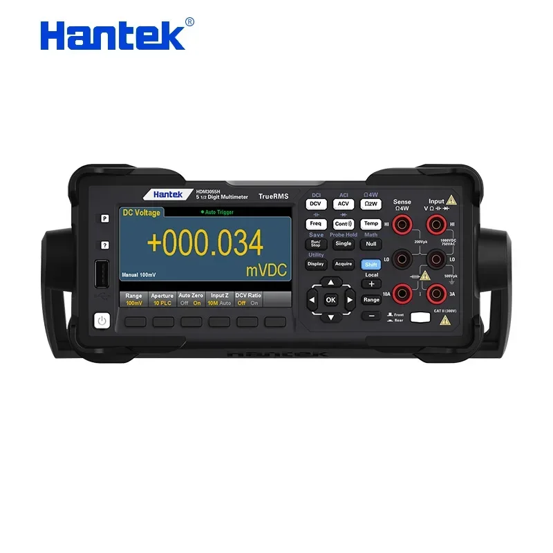 hantek HDM3055 5 1/2 digital multimeter current range 10A 1 μ V high resolution; 30 kS/s high-speed acquisition USB/232/485 PC